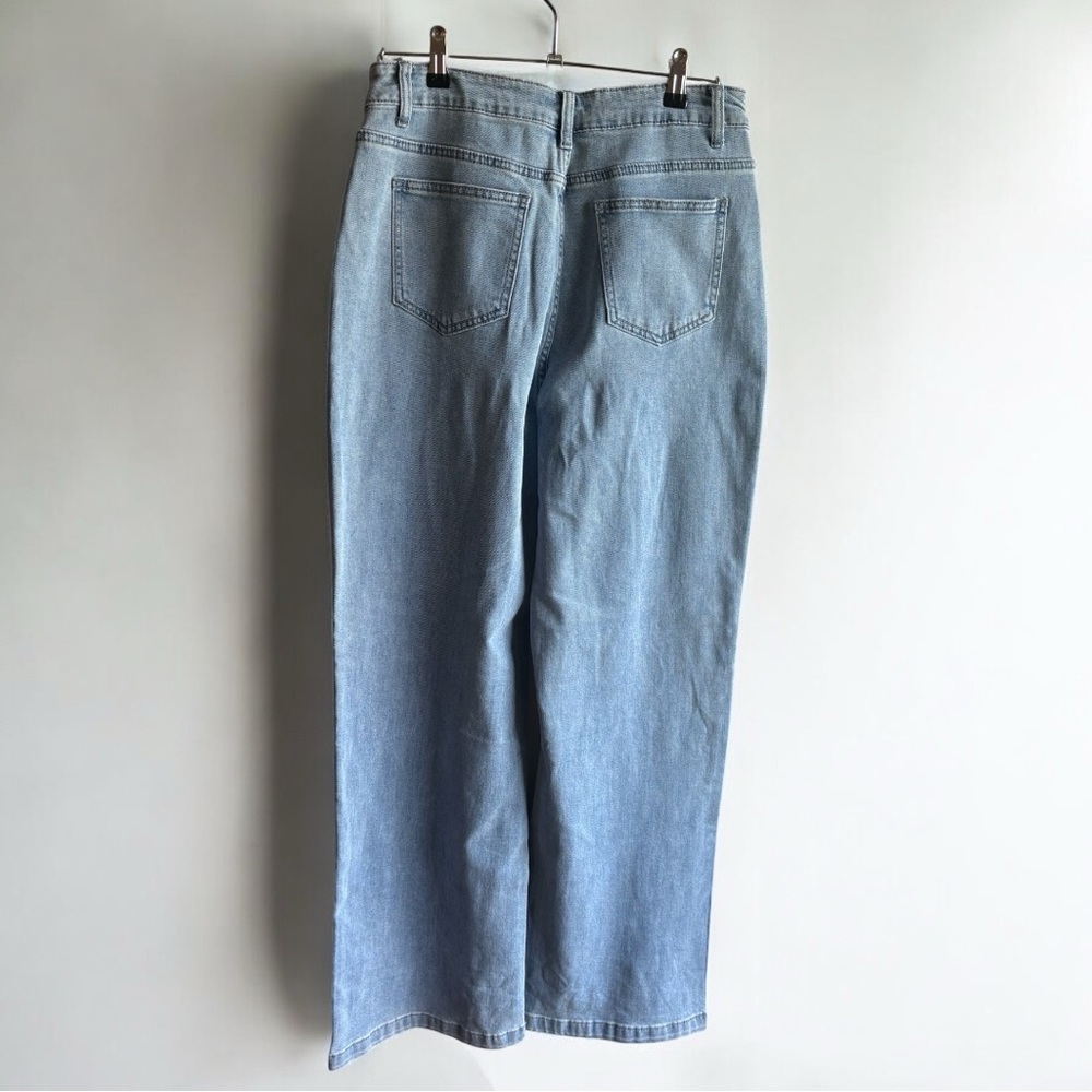 Ettelo Jeans Light Wash Stretch High Rise Straight Size 12 New - Picture 3 of 5
